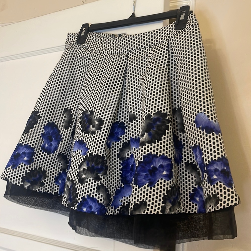 Express Blue Floral Skirt